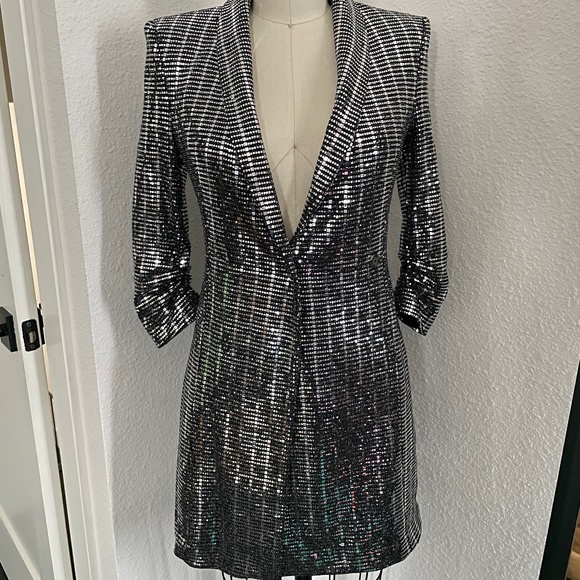Zara Dresses Zara Metallic Blazer Dress Poshmark